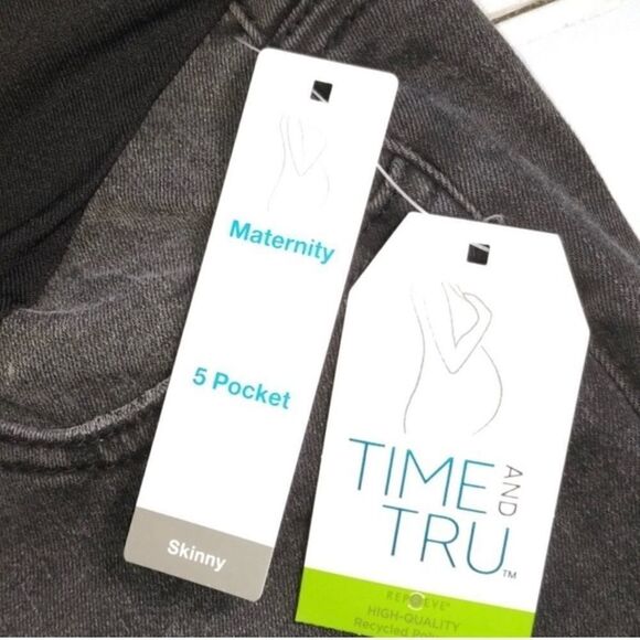 Women’s Maternity Denim Skinny Jeans & Long Sleeve Ultra Soft Shirt Size L - Picture 8 of 10